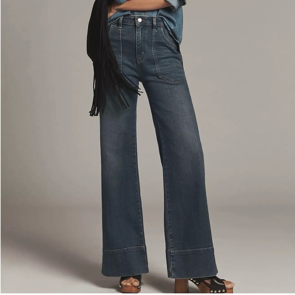 Anthropologie Rylan Hight Waisted Wide-Leg Jeans by Pilcro